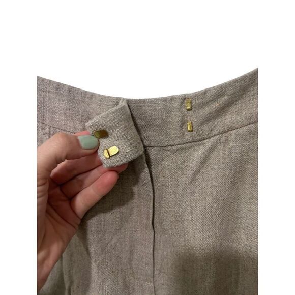 Michael Kors Hook & Eye Closure Linen Blend Pleated Shorts Size 6 - Picture 5 of 7